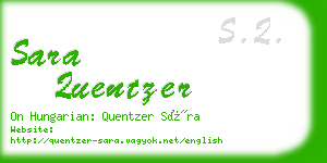 sara quentzer business card